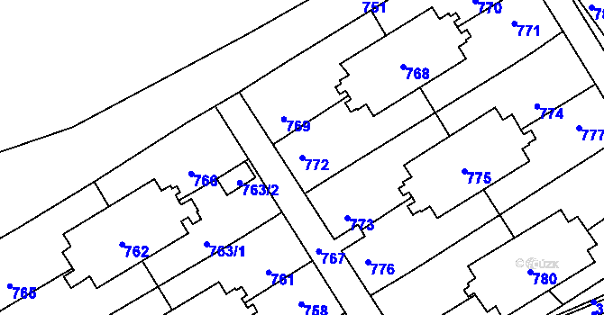 Parcela st. 772 v KÚ Poruba u Orlové, Katastrální mapa