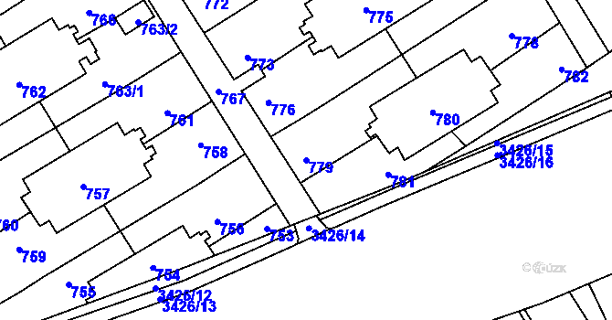 Parcela st. 779 v KÚ Poruba u Orlové, Katastrální mapa