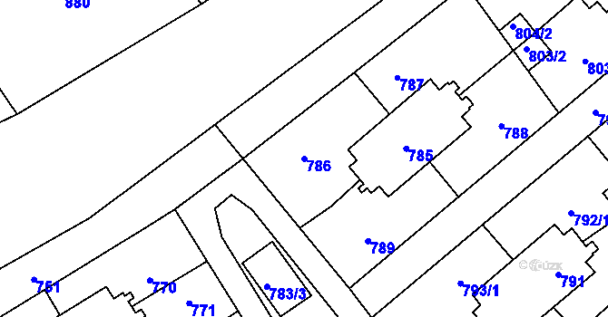 Parcela st. 786 v KÚ Poruba u Orlové, Katastrální mapa