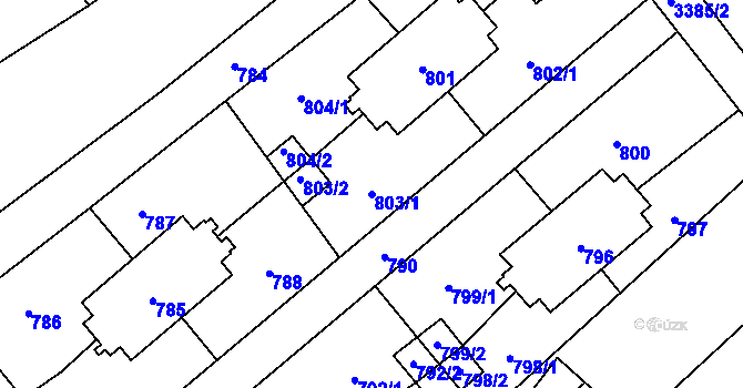 Parcela st. 803/1 v KÚ Poruba u Orlové, Katastrální mapa