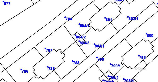 Parcela st. 803/2 v KÚ Poruba u Orlové, Katastrální mapa