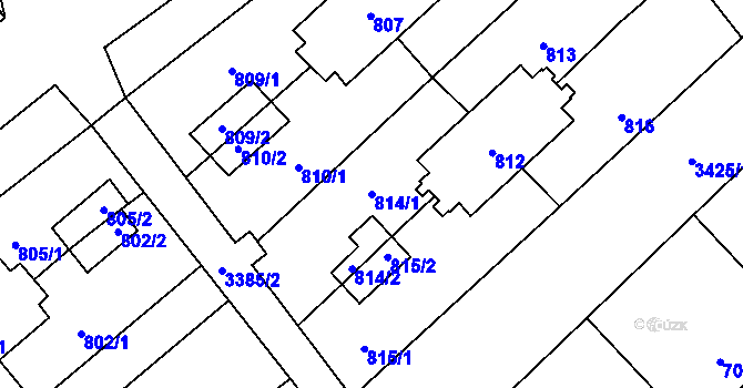 Parcela st. 814/1 v KÚ Poruba u Orlové, Katastrální mapa