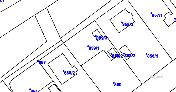 Parcela st. 859/1 v KÚ Poruba u Orlové, Katastrální mapa
