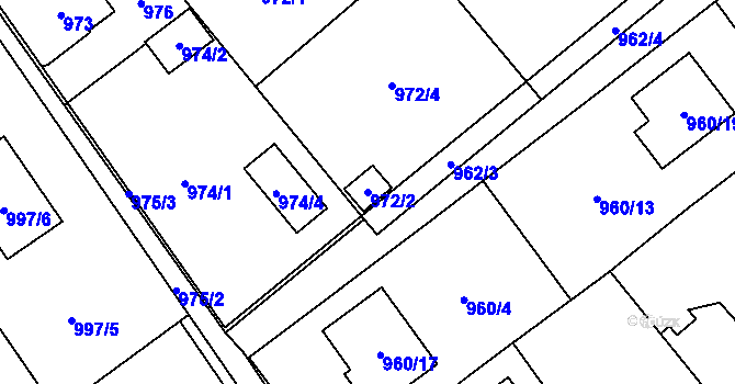 Parcela st. 972/2 v KÚ Poruba u Orlové, Katastrální mapa