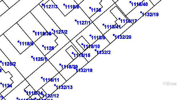 Parcela st. 1132/2 v KÚ Poruba u Orlové, Katastrální mapa