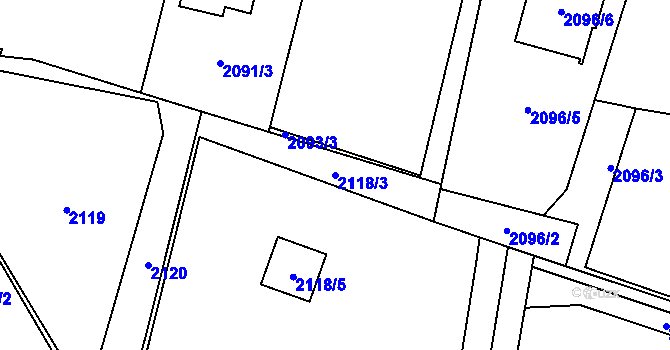 Parcela st. 2118/3 v KÚ Poruba u Orlové, Katastrální mapa