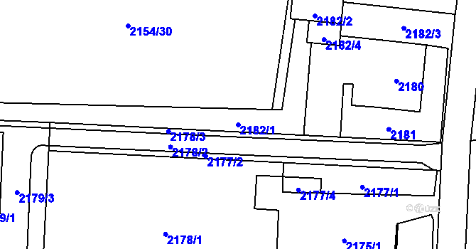 Parcela st. 2182/1 v KÚ Poruba u Orlové, Katastrální mapa