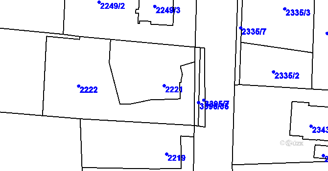 Parcela st. 2221 v KÚ Poruba u Orlové, Katastrální mapa