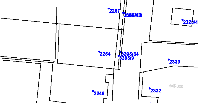 Parcela st. 2254 v KÚ Poruba u Orlové, Katastrální mapa