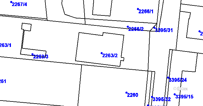 Parcela st. 2263/2 v KÚ Poruba u Orlové, Katastrální mapa