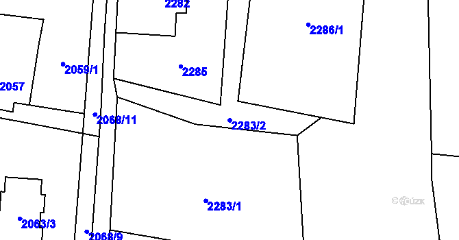 Parcela st. 2283/2 v KÚ Poruba u Orlové, Katastrální mapa