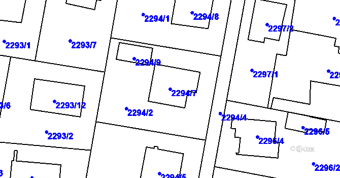 Parcela st. 2294/7 v KÚ Poruba u Orlové, Katastrální mapa