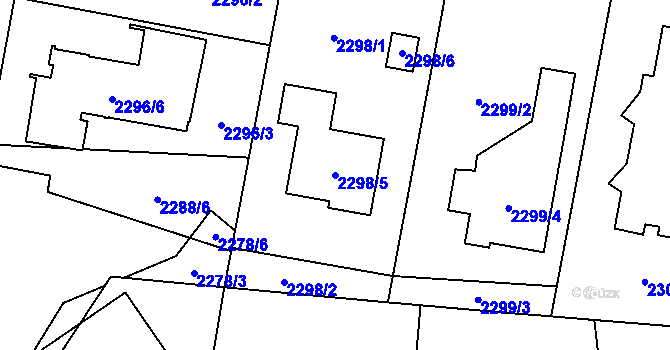 Parcela st. 2298/5 v KÚ Poruba u Orlové, Katastrální mapa