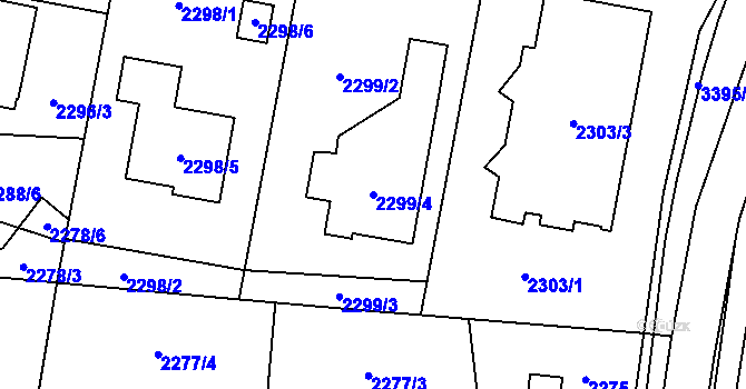 Parcela st. 2299/4 v KÚ Poruba u Orlové, Katastrální mapa