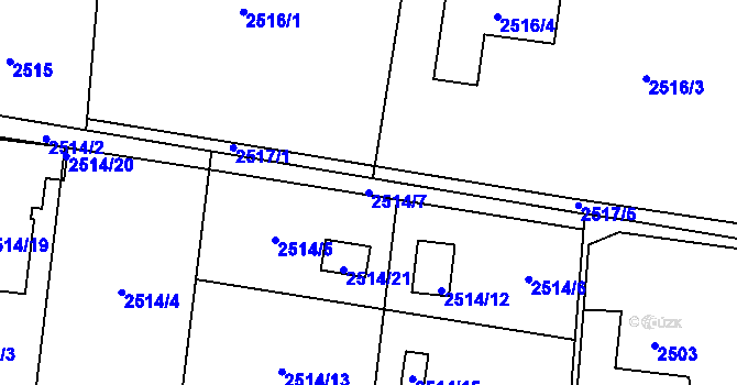 Parcela st. 2514/7 v KÚ Poruba u Orlové, Katastrální mapa