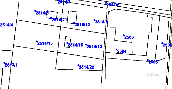 Parcela st. 2514/10 v KÚ Poruba u Orlové, Katastrální mapa
