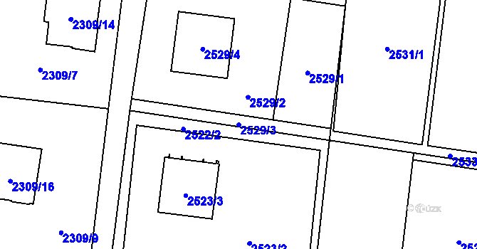Parcela st. 2529/3 v KÚ Poruba u Orlové, Katastrální mapa