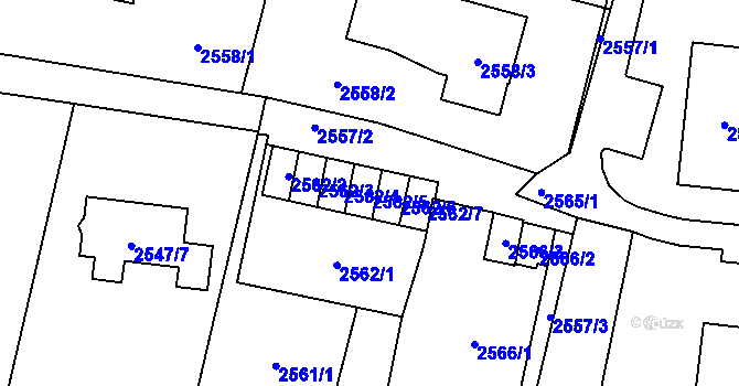 Parcela st. 2562/5 v KÚ Poruba u Orlové, Katastrální mapa