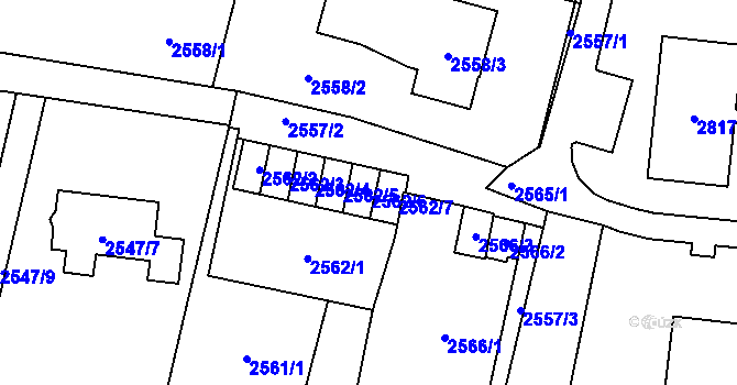 Parcela st. 2562/6 v KÚ Poruba u Orlové, Katastrální mapa