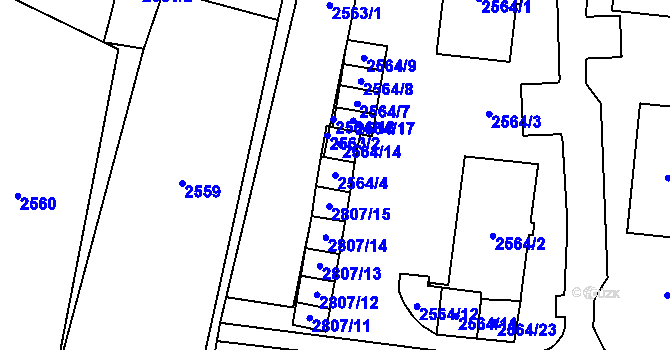 Parcela st. 2564/4 v KÚ Poruba u Orlové, Katastrální mapa