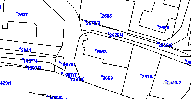 Parcela st. 2668 v KÚ Poruba u Orlové, Katastrální mapa