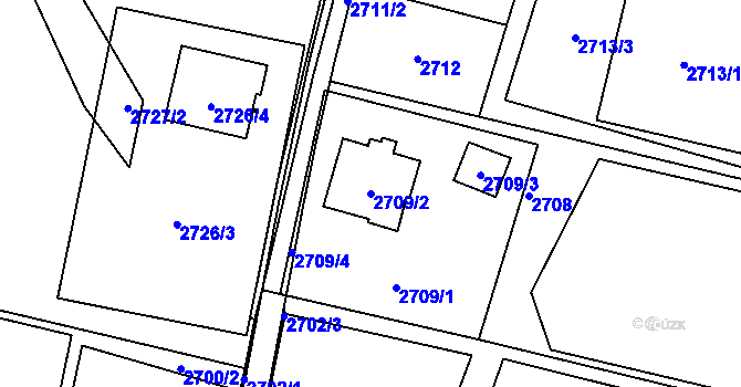 Parcela st. 2709/2 v KÚ Poruba u Orlové, Katastrální mapa