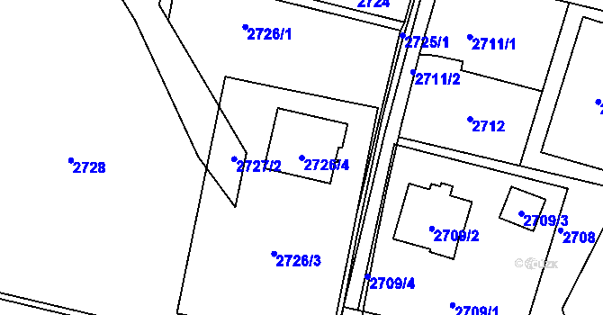 Parcela st. 2726/4 v KÚ Poruba u Orlové, Katastrální mapa