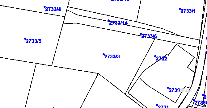 Parcela st. 2733/3 v KÚ Poruba u Orlové, Katastrální mapa