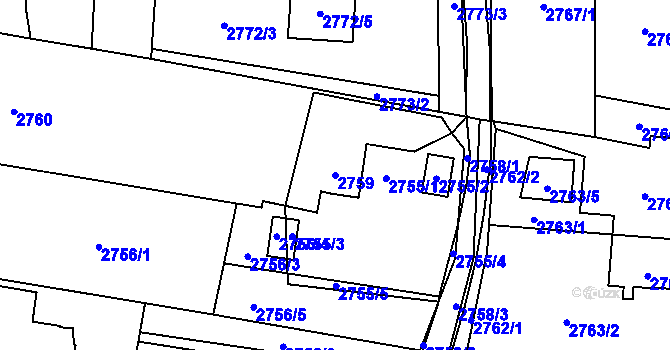 Parcela st. 2759 v KÚ Poruba u Orlové, Katastrální mapa