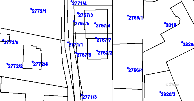 Parcela st. 2767/2 v KÚ Poruba u Orlové, Katastrální mapa