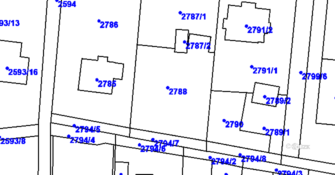 Parcela st. 2788 v KÚ Poruba u Orlové, Katastrální mapa