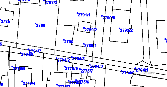 Parcela st. 2789/1 v KÚ Poruba u Orlové, Katastrální mapa