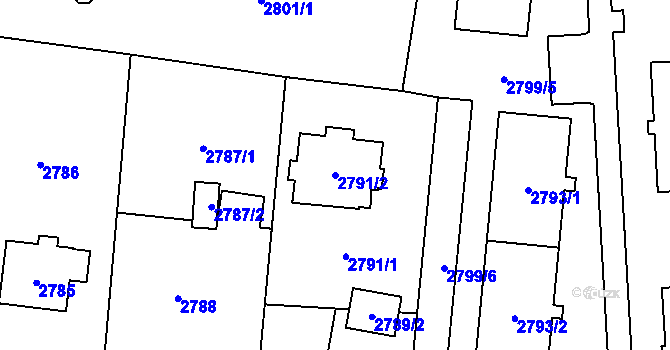 Parcela st. 2791/2 v KÚ Poruba u Orlové, Katastrální mapa