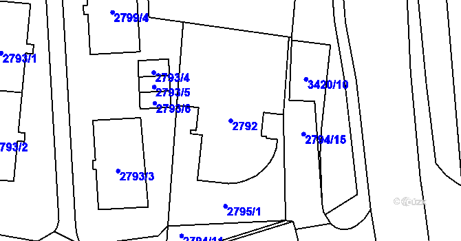 Parcela st. 2792 v KÚ Poruba u Orlové, Katastrální mapa