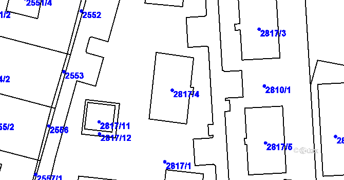 Parcela st. 2817/4 v KÚ Poruba u Orlové, Katastrální mapa