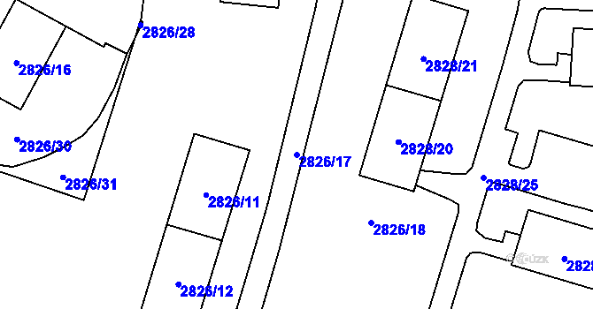 Parcela st. 2826/17 v KÚ Poruba u Orlové, Katastrální mapa