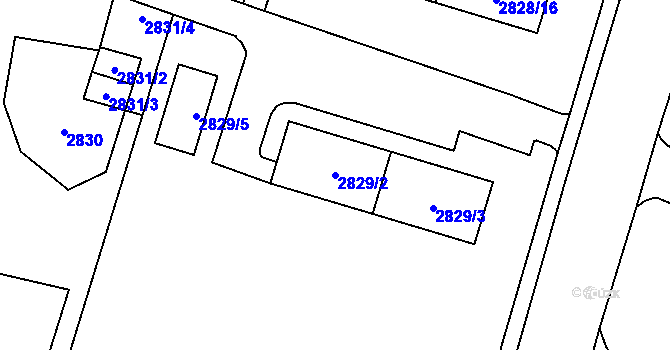 Parcela st. 2829/2 v KÚ Poruba u Orlové, Katastrální mapa