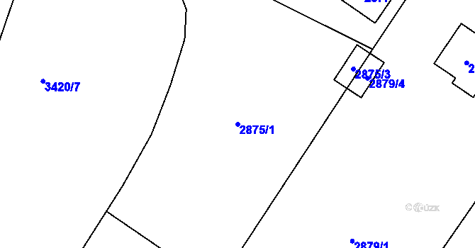 Parcela st. 2875/1 v KÚ Poruba u Orlové, Katastrální mapa