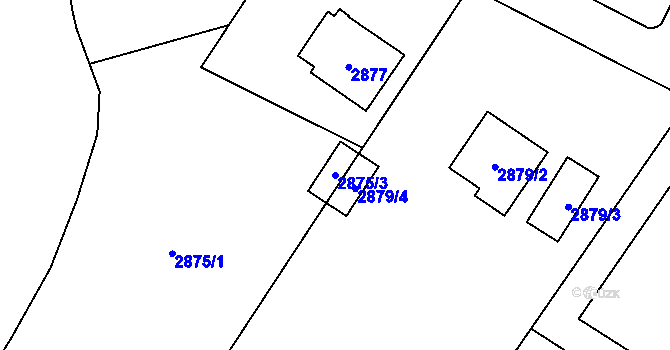 Parcela st. 2875/3 v KÚ Poruba u Orlové, Katastrální mapa