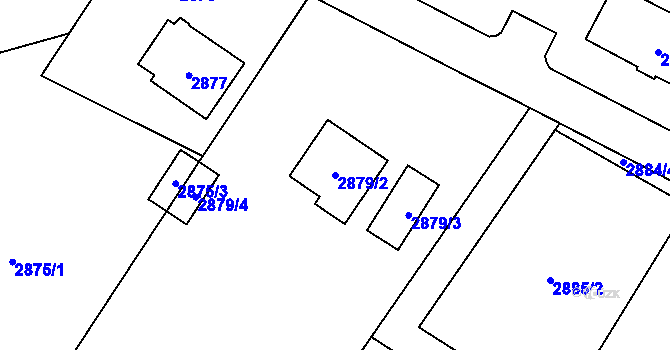 Parcela st. 2879/2 v KÚ Poruba u Orlové, Katastrální mapa