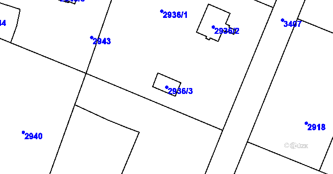 Parcela st. 2936/3 v KÚ Poruba u Orlové, Katastrální mapa