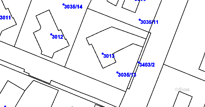 Parcela st. 3013 v KÚ Poruba u Orlové, Katastrální mapa
