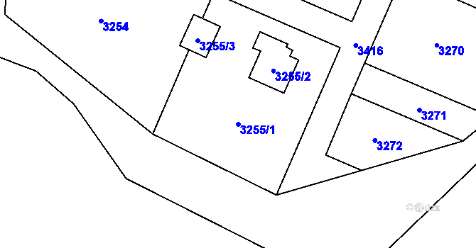 Parcela st. 3255/1 v KÚ Poruba u Orlové, Katastrální mapa