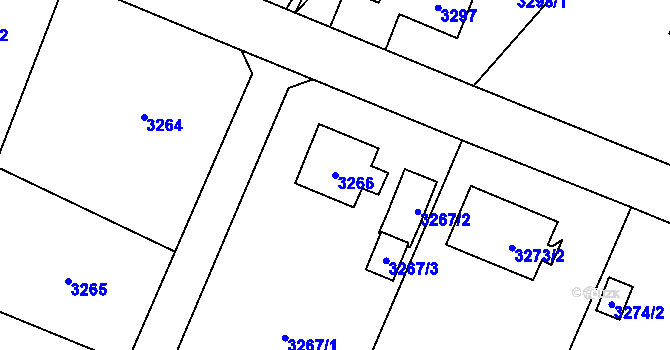 Parcela st. 3266 v KÚ Poruba u Orlové, Katastrální mapa