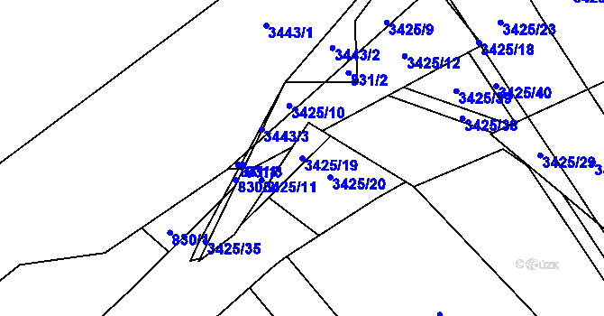 Parcela st. 3425/19 v KÚ Poruba u Orlové, Katastrální mapa