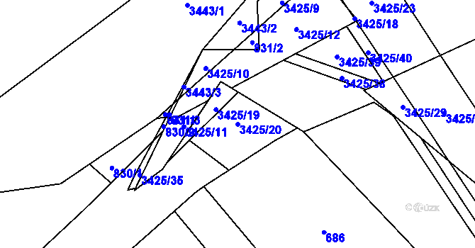 Parcela st. 3425/20 v KÚ Poruba u Orlové, Katastrální mapa