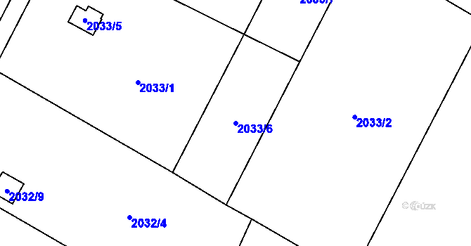 Parcela st. 2033/6 v KÚ Poruba u Orlové, Katastrální mapa