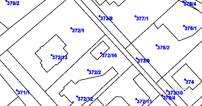 Parcela st. 372/16 v KÚ Poruba u Orlové, Katastrální mapa