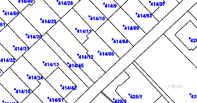 Parcela st. 414/66 v KÚ Poruba u Orlové, Katastrální mapa