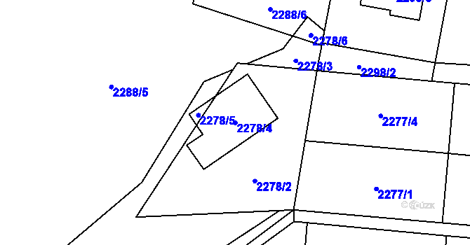 Parcela st. 2278/4 v KÚ Poruba u Orlové, Katastrální mapa